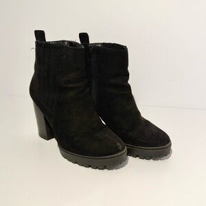 Women’s Black Suede Platform Ankle Boots
